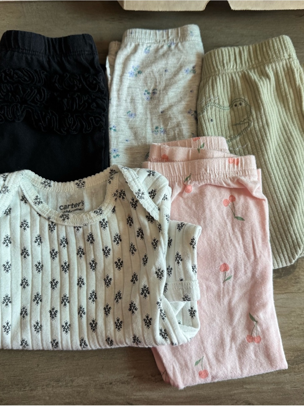 Carter's Mixed Girls Pajama Tops & Bottoms - Pink, Black, Cream, Beige